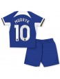 Otroški Nogometna dresi replika Chelsea Mykhailo Mudryk #10 Domači 2023-24 Kratek rokav (+ hlače)